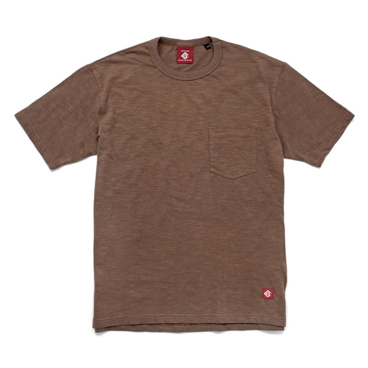 Outclass | T-shirt en cotton slub avec poche - Mocha