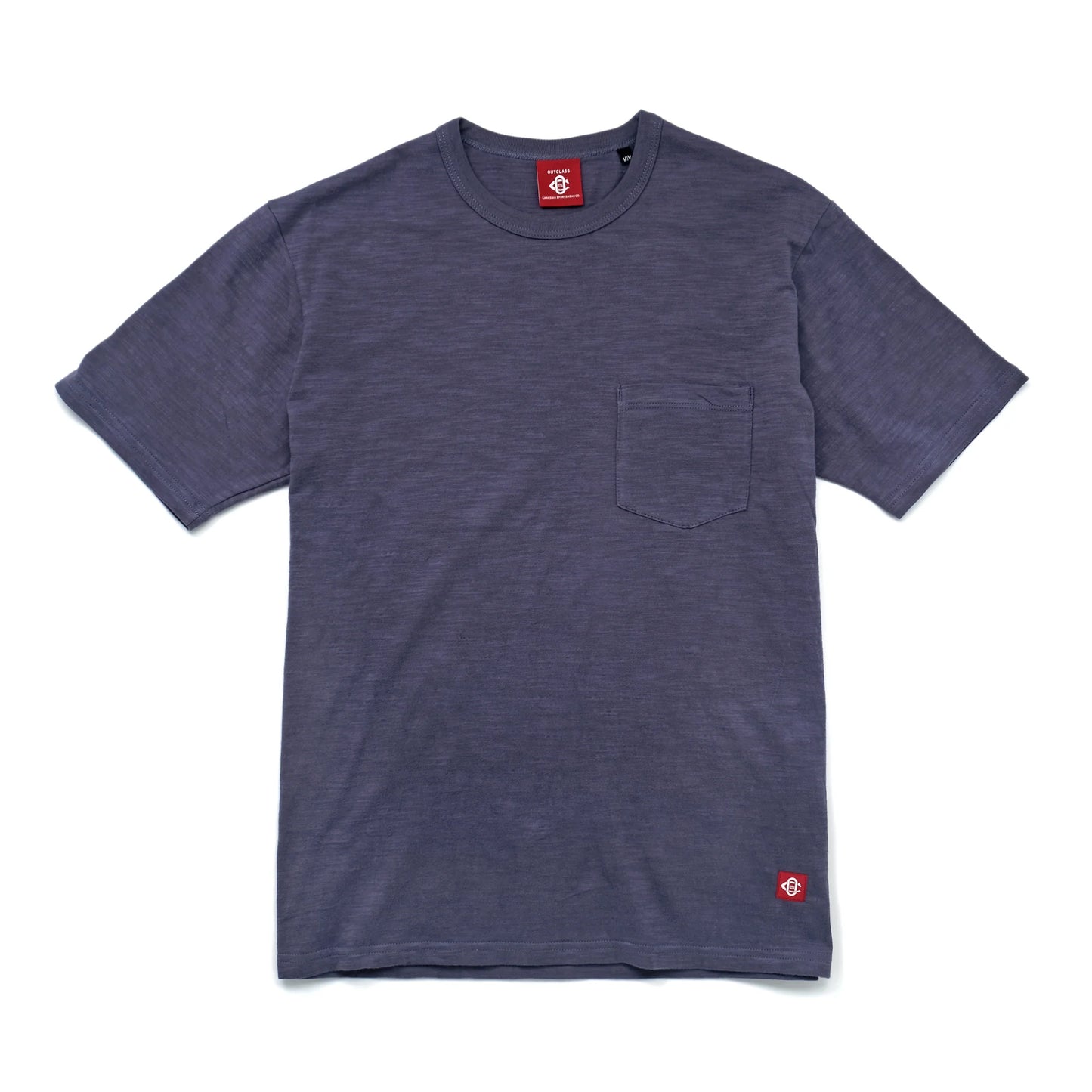 Outclass | T-shirt en cotton slub avec poche - Violet