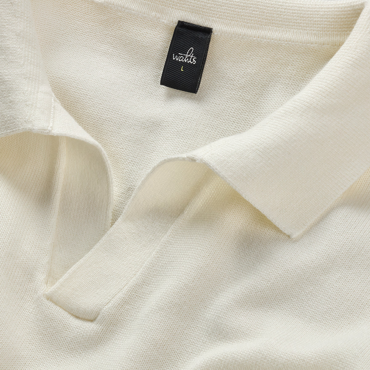 WAHTS  |  Polo à manches longues en tricot  ''STERLING'' - blanc cassé