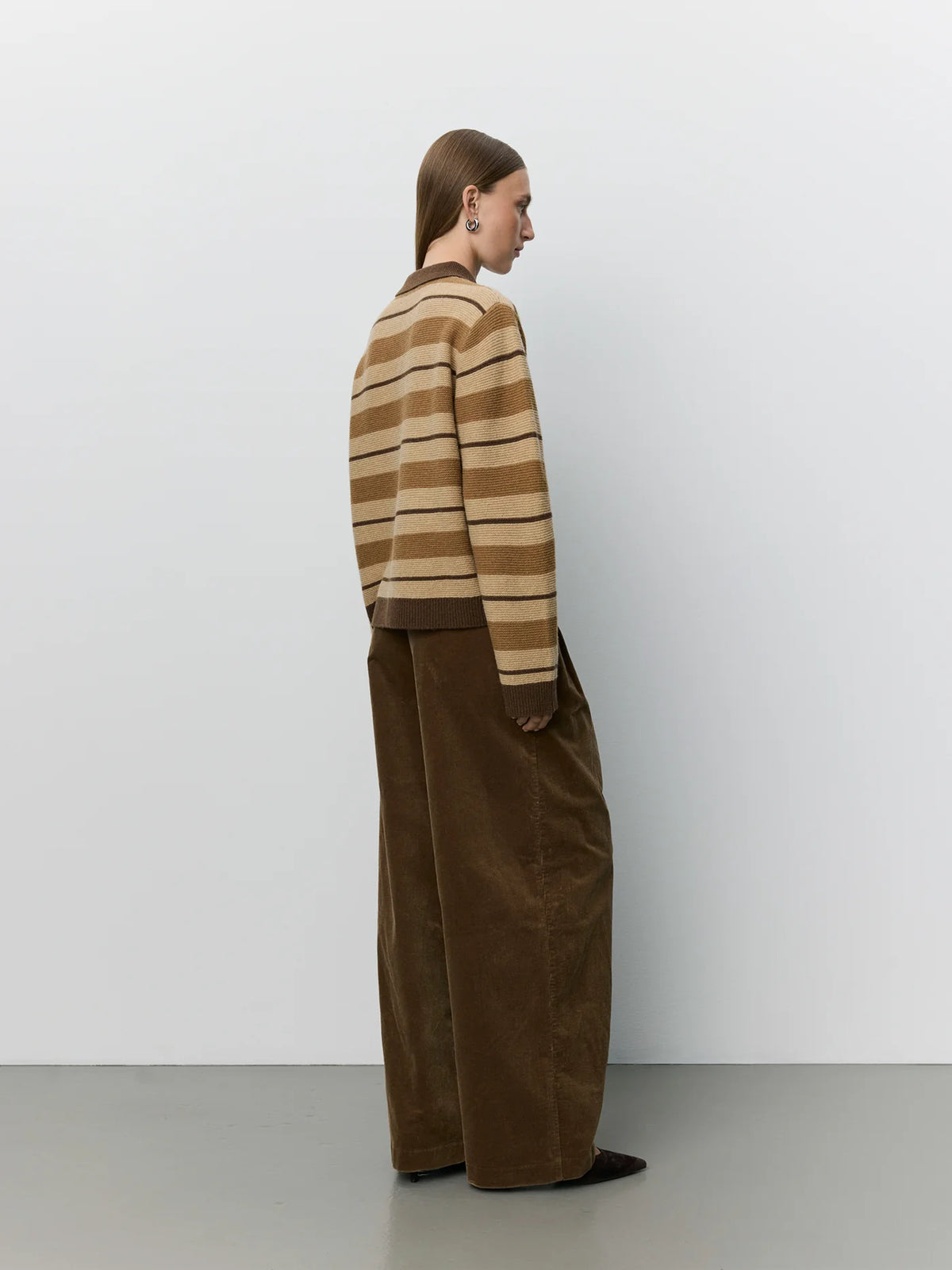 SOFIE SCHNOOR |  Le polo en maille rayé Storma - Marron chiné
