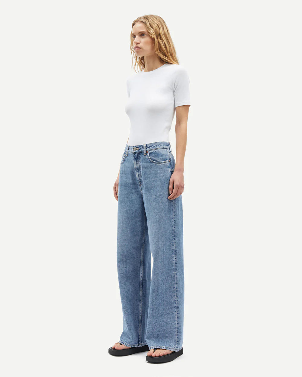 SAMSØE | Jean taille haute et jambes larges ''Rebecca'' - Lune bleue