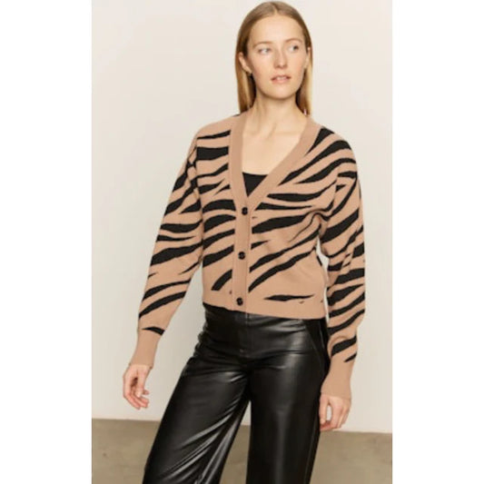 Sanctuary | Cardigan "Zebra"- Tan/ Noir