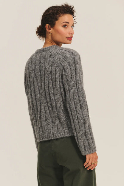 Velvet | Cardigan en maille torsadée ''ALLISON'' - Gris