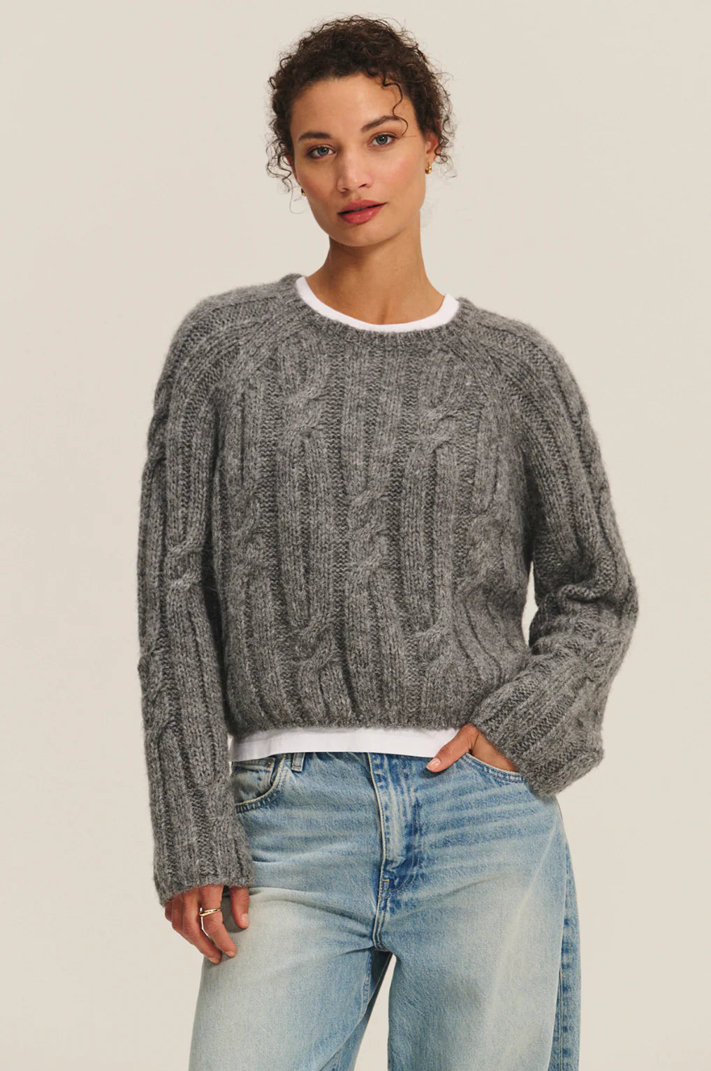 Velvet | Pull ''MARINA'' maille torsadée - Gris