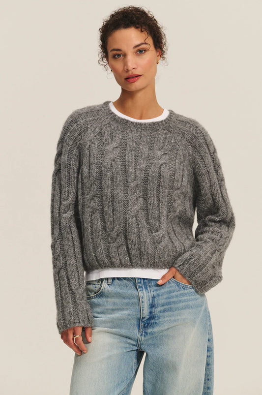 Velvet | Pull ''MARINA'' maille torsadée - Gris