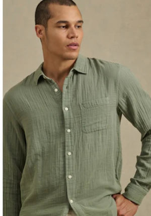 Velvet | chemise en coton tissé "Apollo" - Vert
