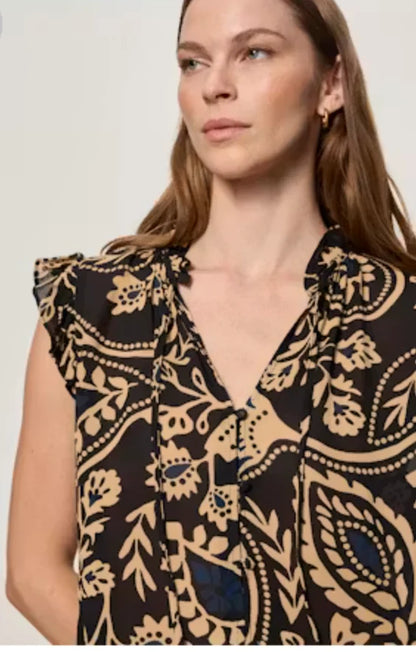 SANCTUARY | Haut boutonné "Living It Best"  | Noir-multi