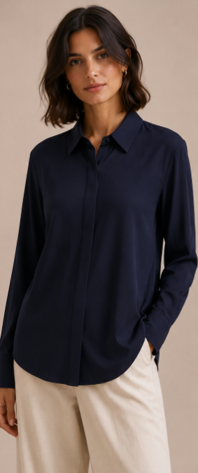 Circolo | Chemise 'Camicia Jersey'| Marine