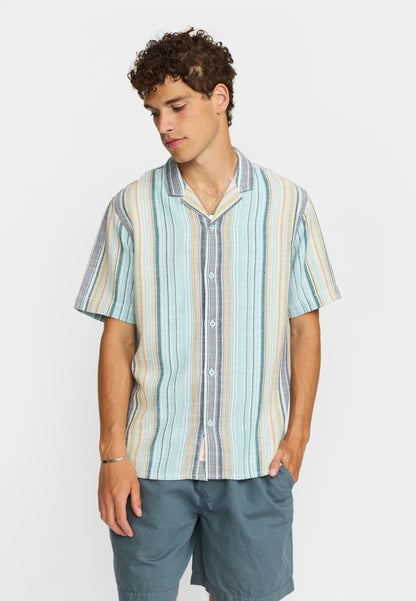 Revolution | Chemise cubaine à manches courtes | 3161- Bleu multi
