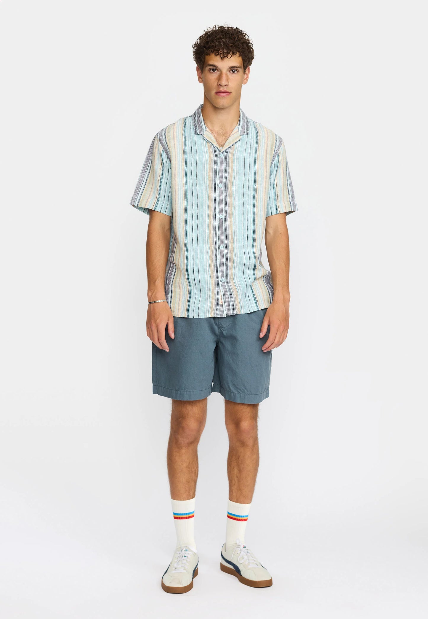 Revolution | Chemise cubaine à manches courtes | 3161- Bleu multi