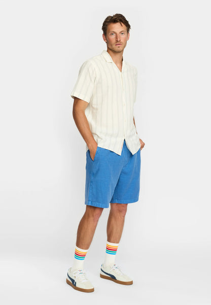 Revolution | Chemise cubaine à manches courtes rayée / 3237 - Bleu