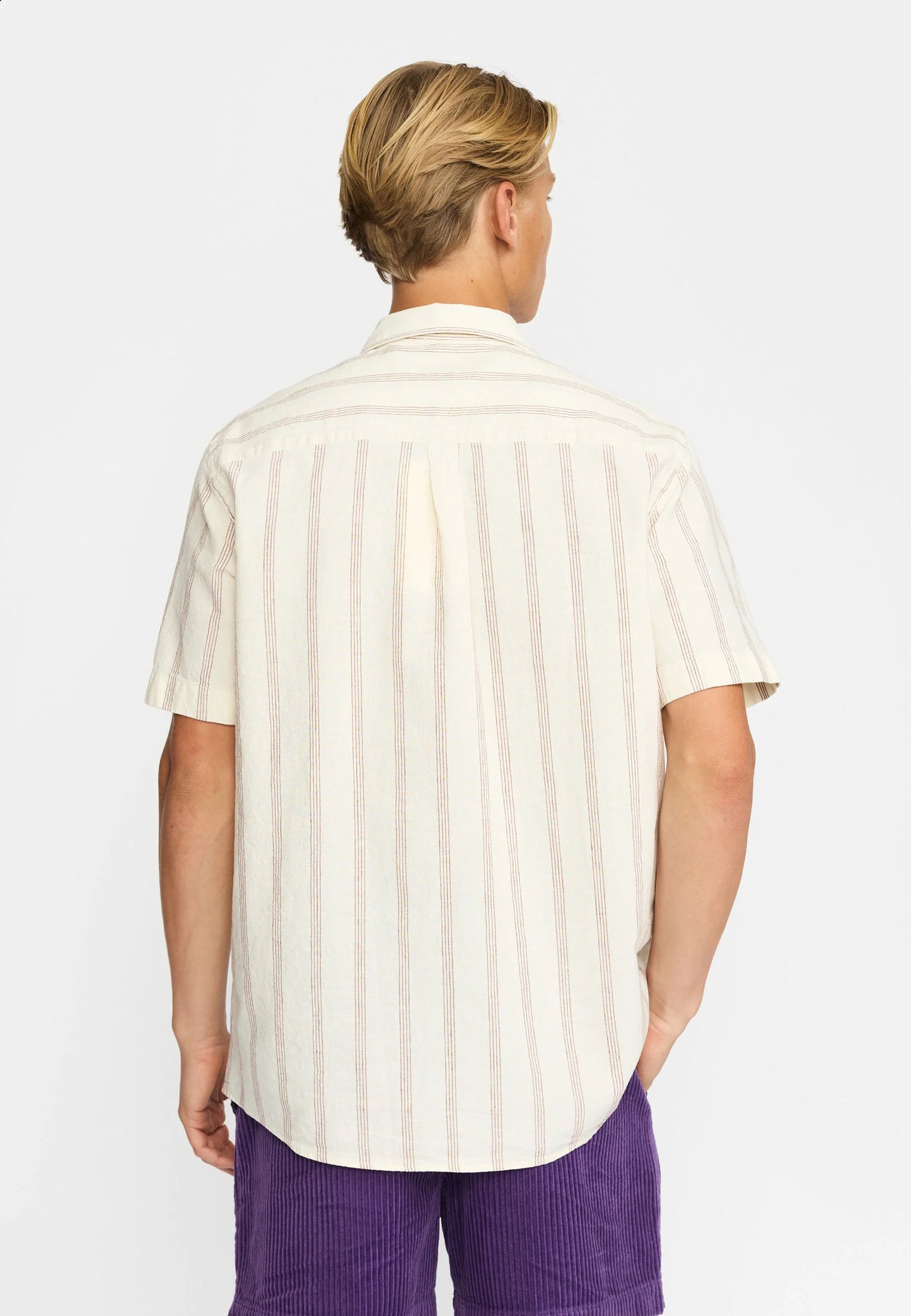 Revolution | Chemise cubaine à manches courtes rayée / 3237 - Orange foncé