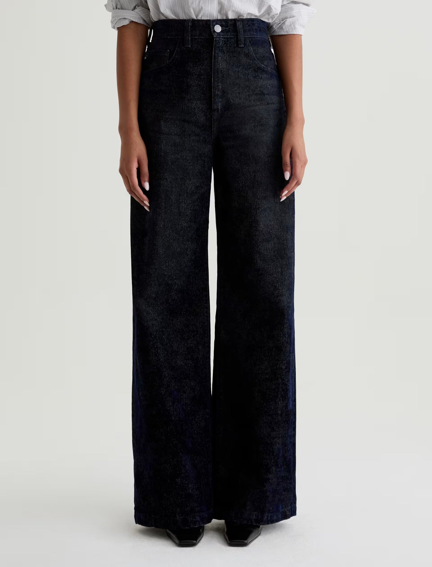 AG Jeans | Le jean ''Deven'' à taille haute et jambes ultra larges - Bleu Glam Game