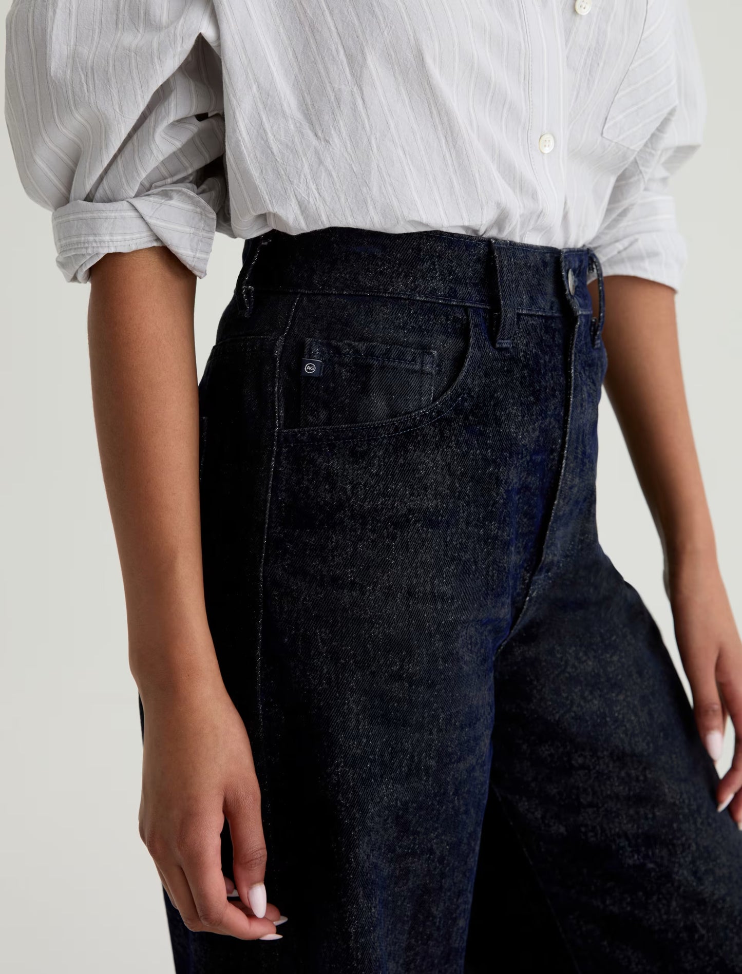 AG Jeans | Le jean ''Deven'' à taille haute et jambes ultra larges - Bleu Glam Game