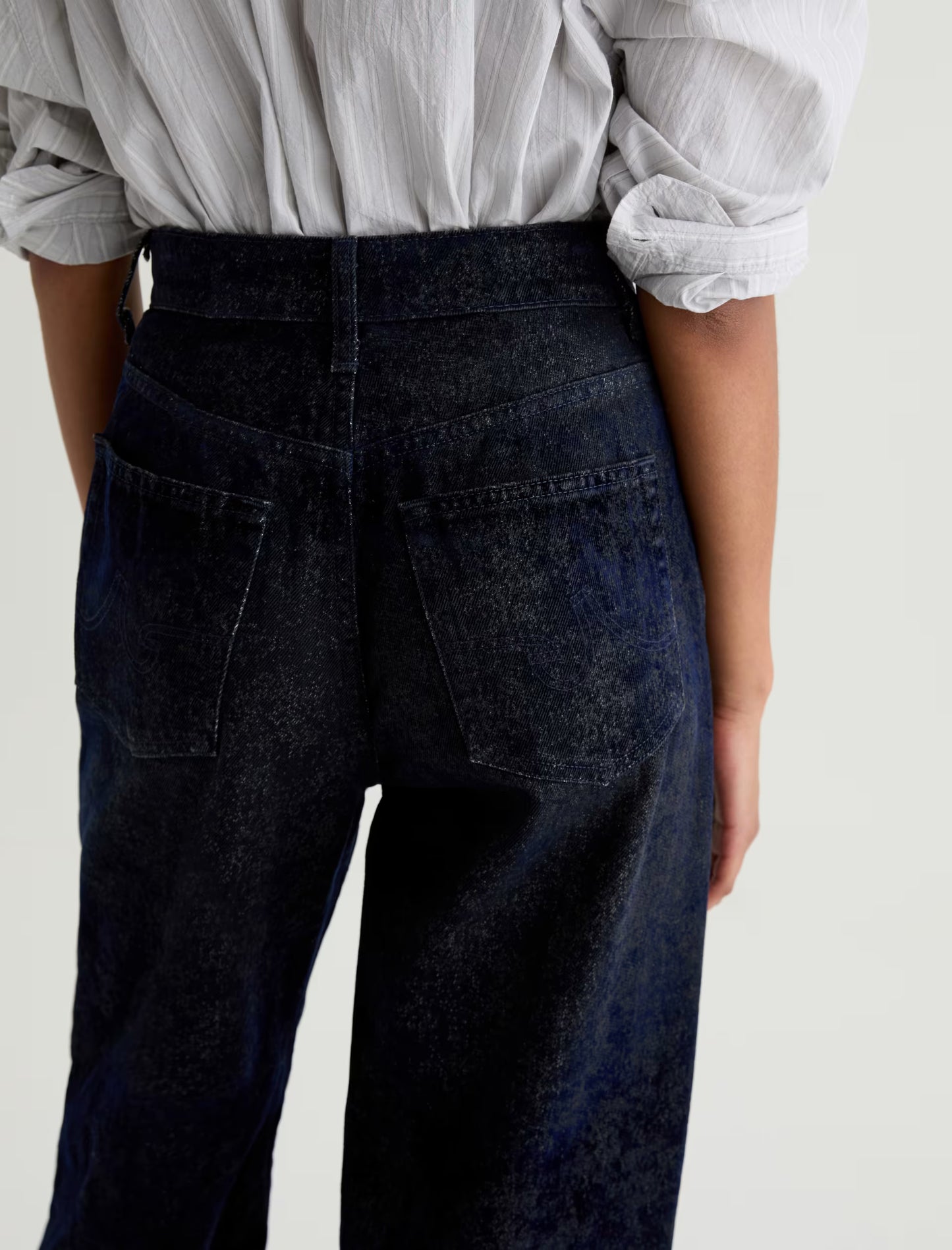 AG Jeans | Le jean ''Deven'' à taille haute et jambes ultra larges - Bleu Glam Game