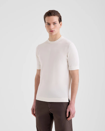 Filippo De Laurentiis | T-shirt en maille de coton crêpé - Blanc