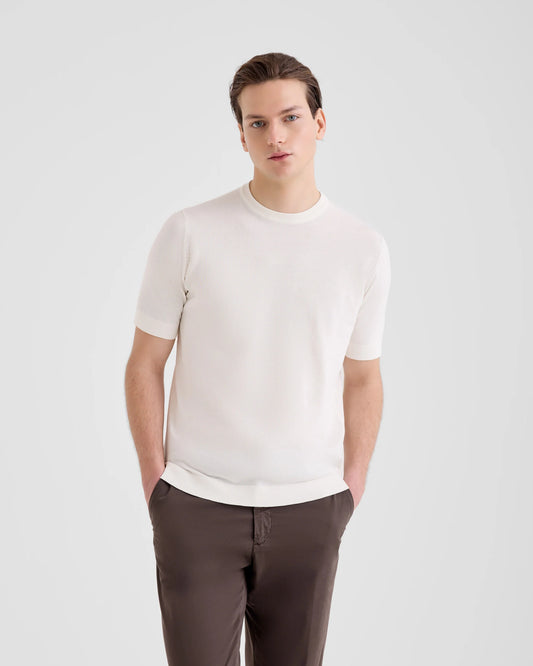 Filippo De Laurentiis | T-shirt en maille de coton crêpé - Blanc