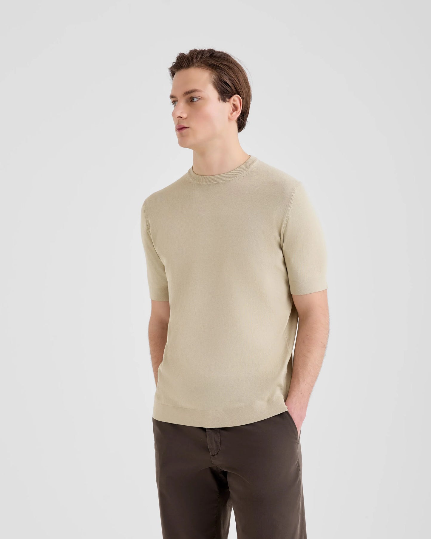 Filippo De Laurentiis | T-shirt en maille de coton crêpé - Beige