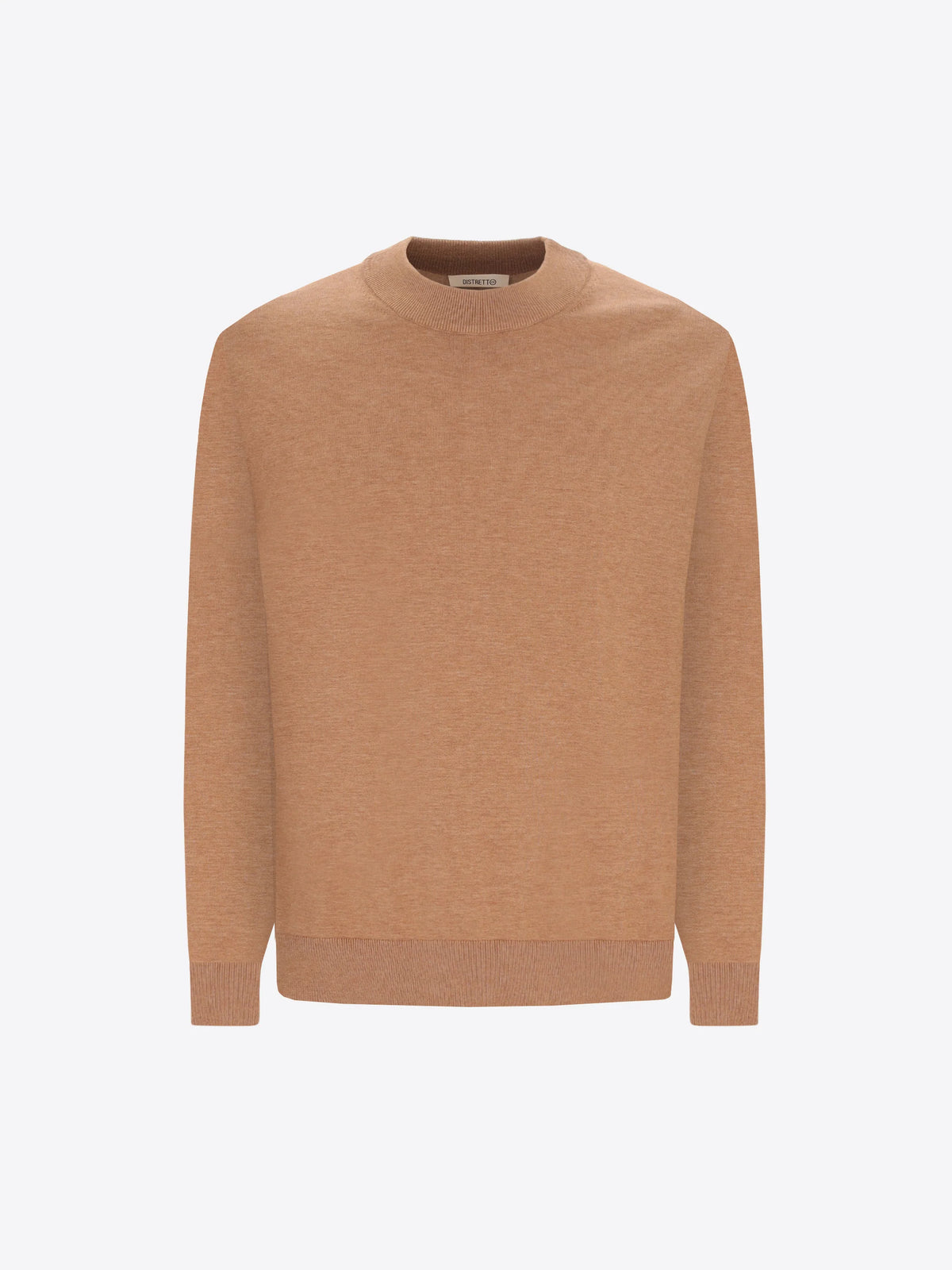 Distretto 12 | Pull à col montant en mélange de coton technique | Camel