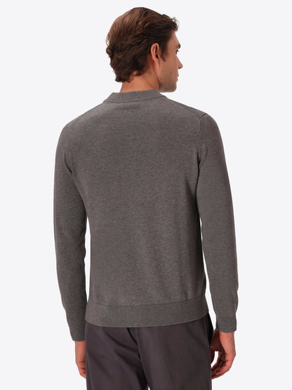 Distretto 12 | Pull à col montant en mélange de coton technique | Gris