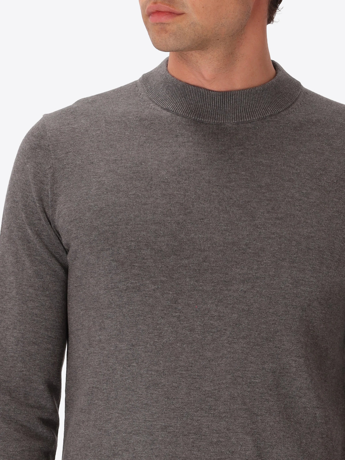Distretto 12 | Pull à col montant en mélange de coton technique | Gris