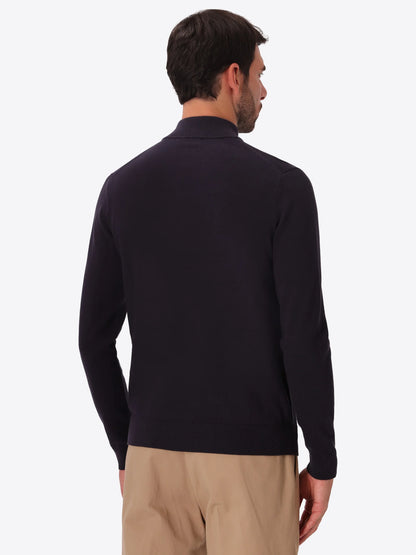 Distretto 12 | Pull demi-zip en mélange de coton technique  | Bleu