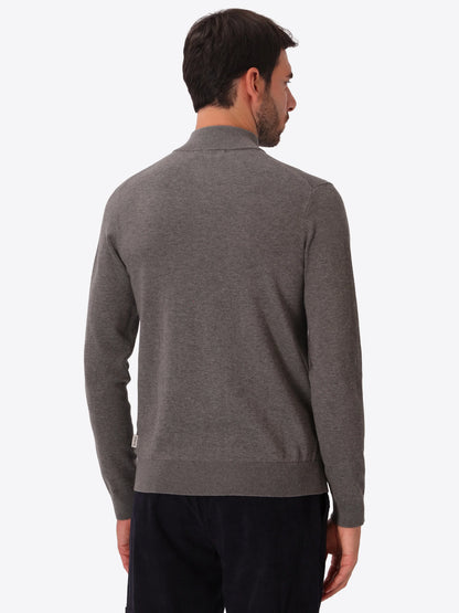 Distretto 12 | Pull demi-zip en mélange de coton technique  | Gris