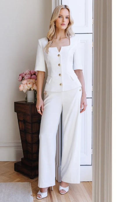 Generation Love | Pantalon "Medlyn Lightwei Crepe" - Blanc