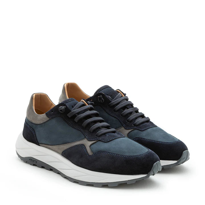 Fabiano Ricci | Baskets en daim et nubuck ''Aura20'' - Bleu marin