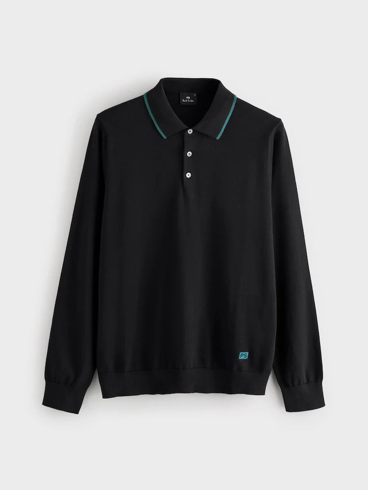 Paul Smith | Polo à manches longues en maille de coton - Noir