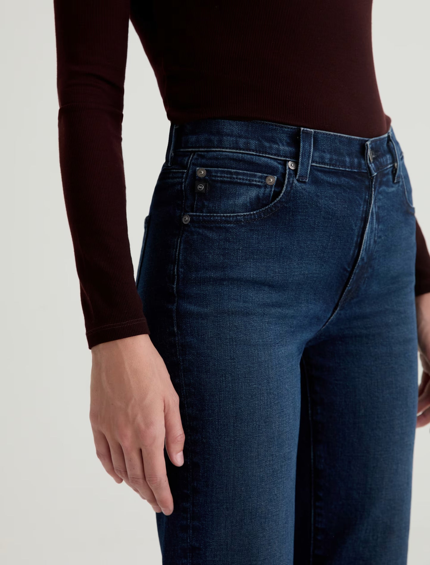 AG Jeans | Jean droit à taille mi-haute ''Brinley'' - Bleu minuit