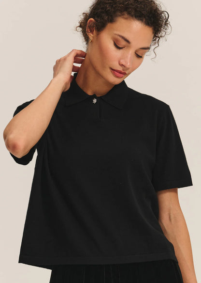 Velvet | Polo en maille avec ornements ''EMERSON'' - Noir