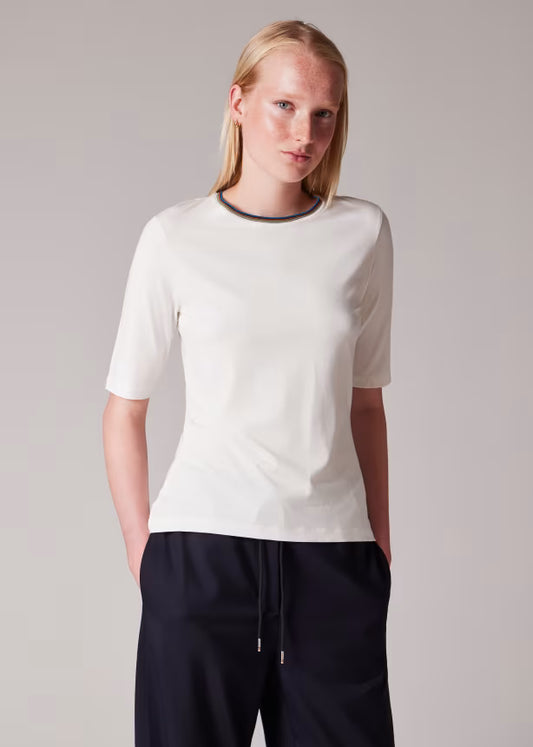 Paul smith |  T-shirt en viscose avec bordure « Signature Stripe » - Ivoire