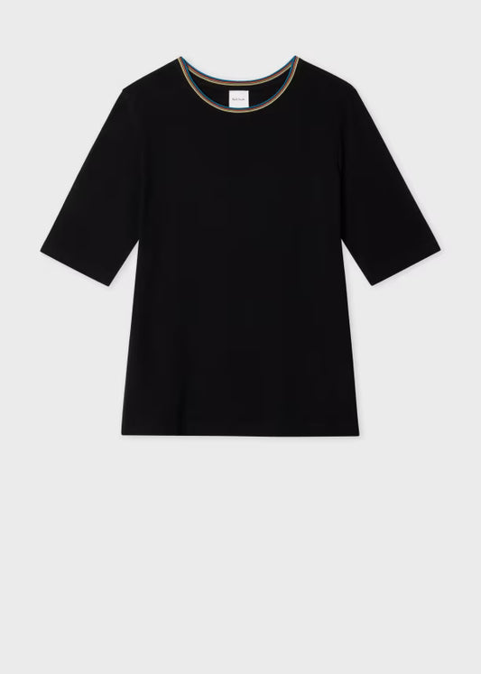 Paul smith |  T-shirt en viscose avec bordure « Signature Stripe » - Noir