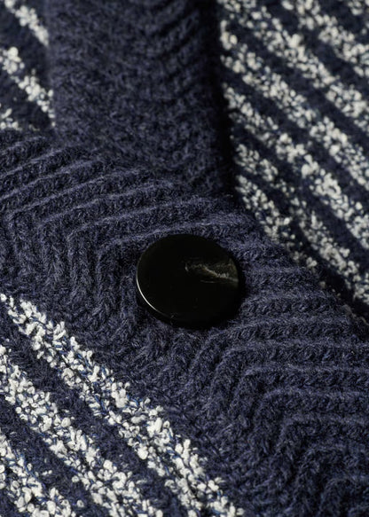 Paul smith | Cardigan en maille côtelée mélange de laine - bleu marine