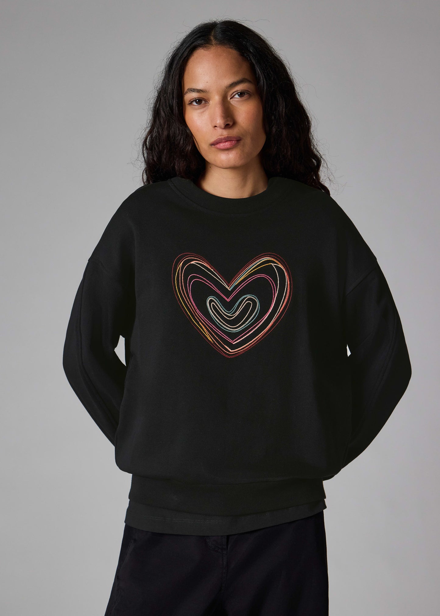 Paul smith | Sweat-shirt brodé « Swirl Heart » en coton biologique - Noir