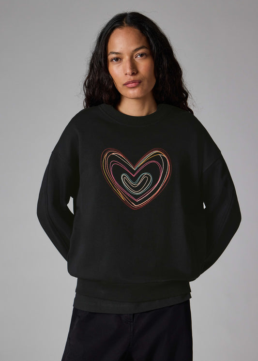 Paul smith | Sweat-shirt brodé « Swirl Heart » en coton biologique - Noir