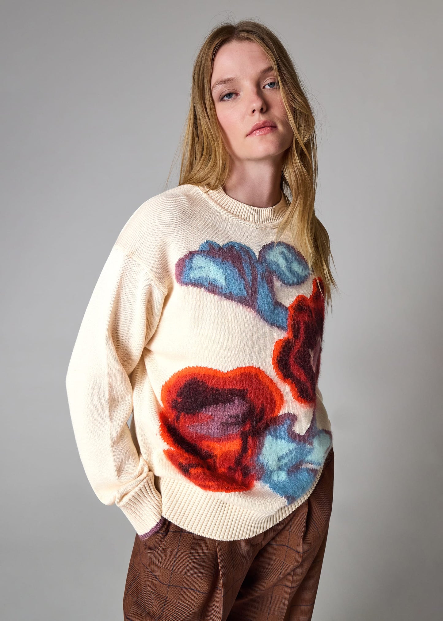Paul smith |  Pull oversize en coton mélangé « Hazy Floral » - Crème