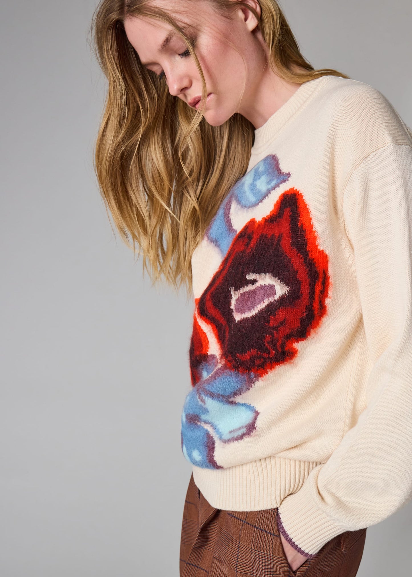 Paul smith |  Pull oversize en coton mélangé « Hazy Floral » - Crème