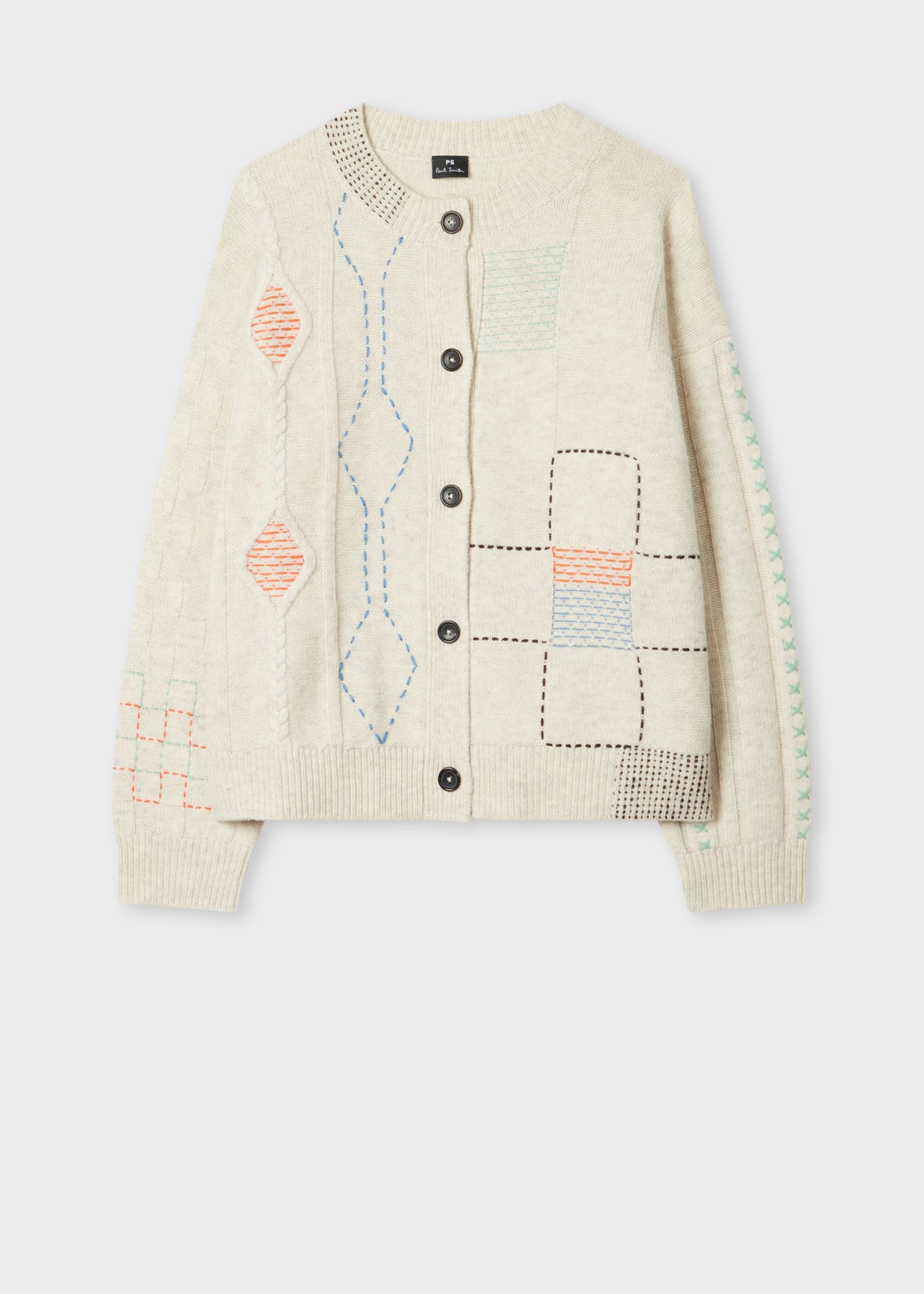 Paul smith | Cardigan patchwork en laine mélangée- Beige