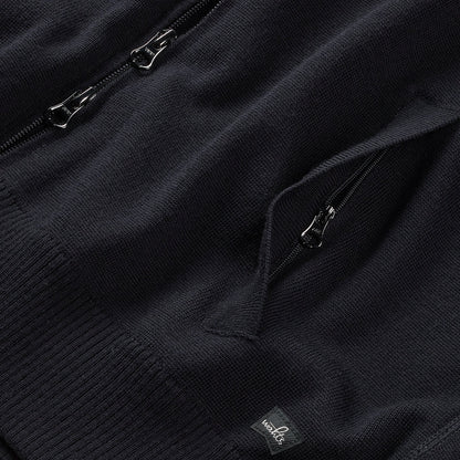 WAHTS | La veste bomber en laine mérinos ''Warner'' - Bleu nuit