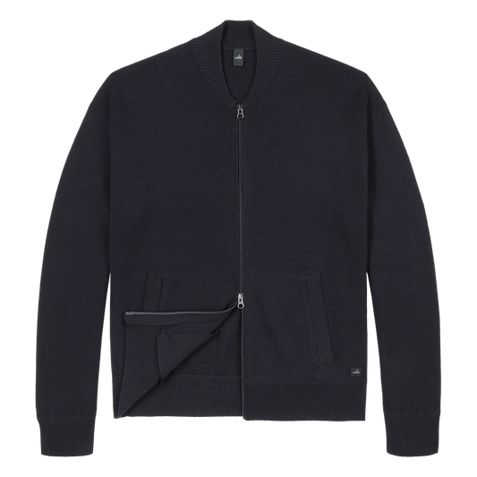 WAHTS | La veste bomber en laine mérinos ''Warner'' - Bleu nuit