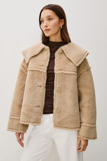 Rails | Veste ''Wesson'' en fausse peau lainée - Beige