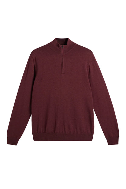 J.Lindeberg |  Pull Kiyan à demi-zip - Bordeaux