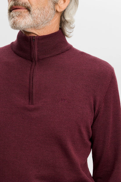 J.Lindeberg |  Pull Kiyan à demi-zip - Bordeaux