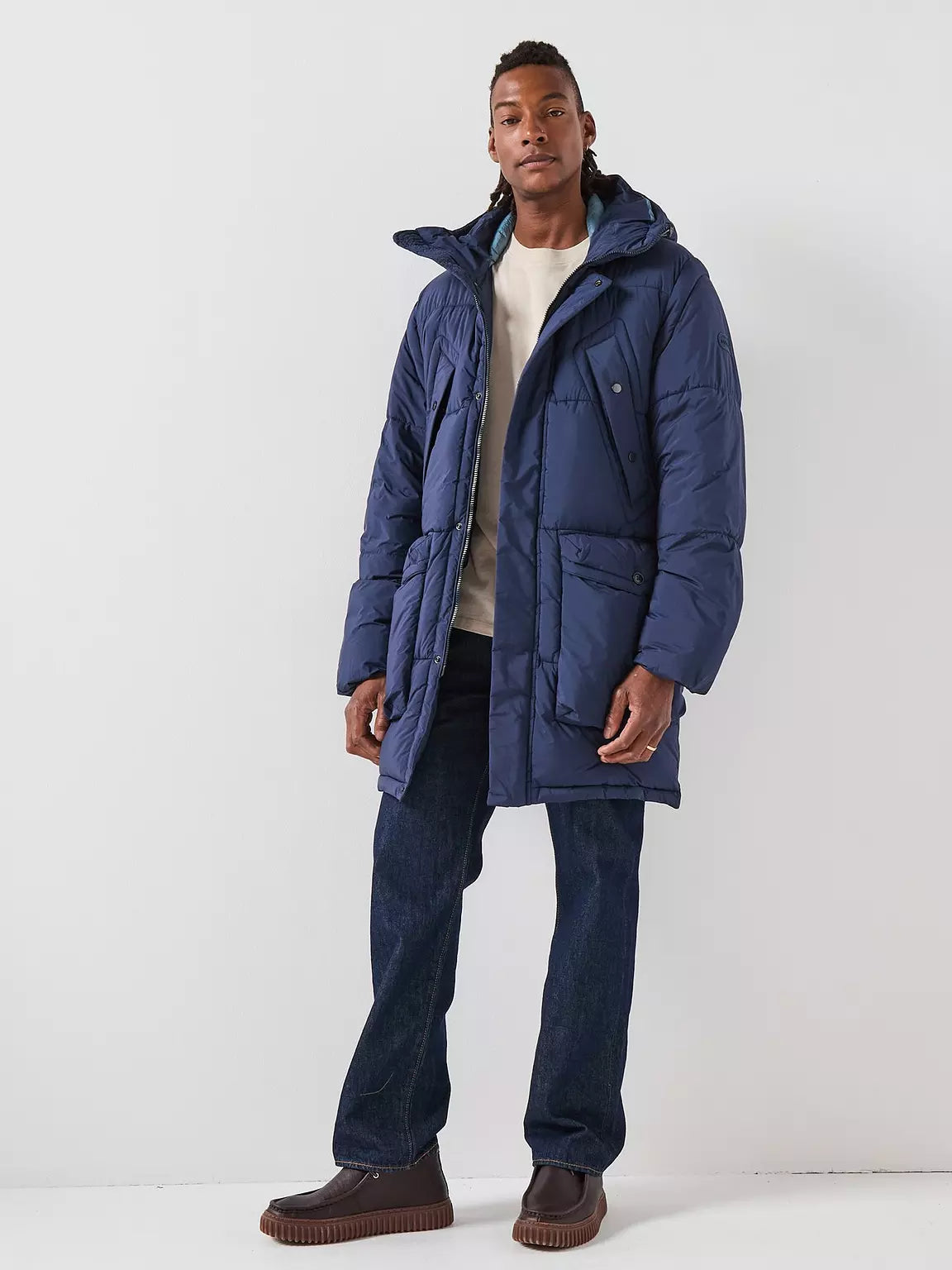 Paul Smith | Parka à capuche en fibre de duvet -  bleu foncé