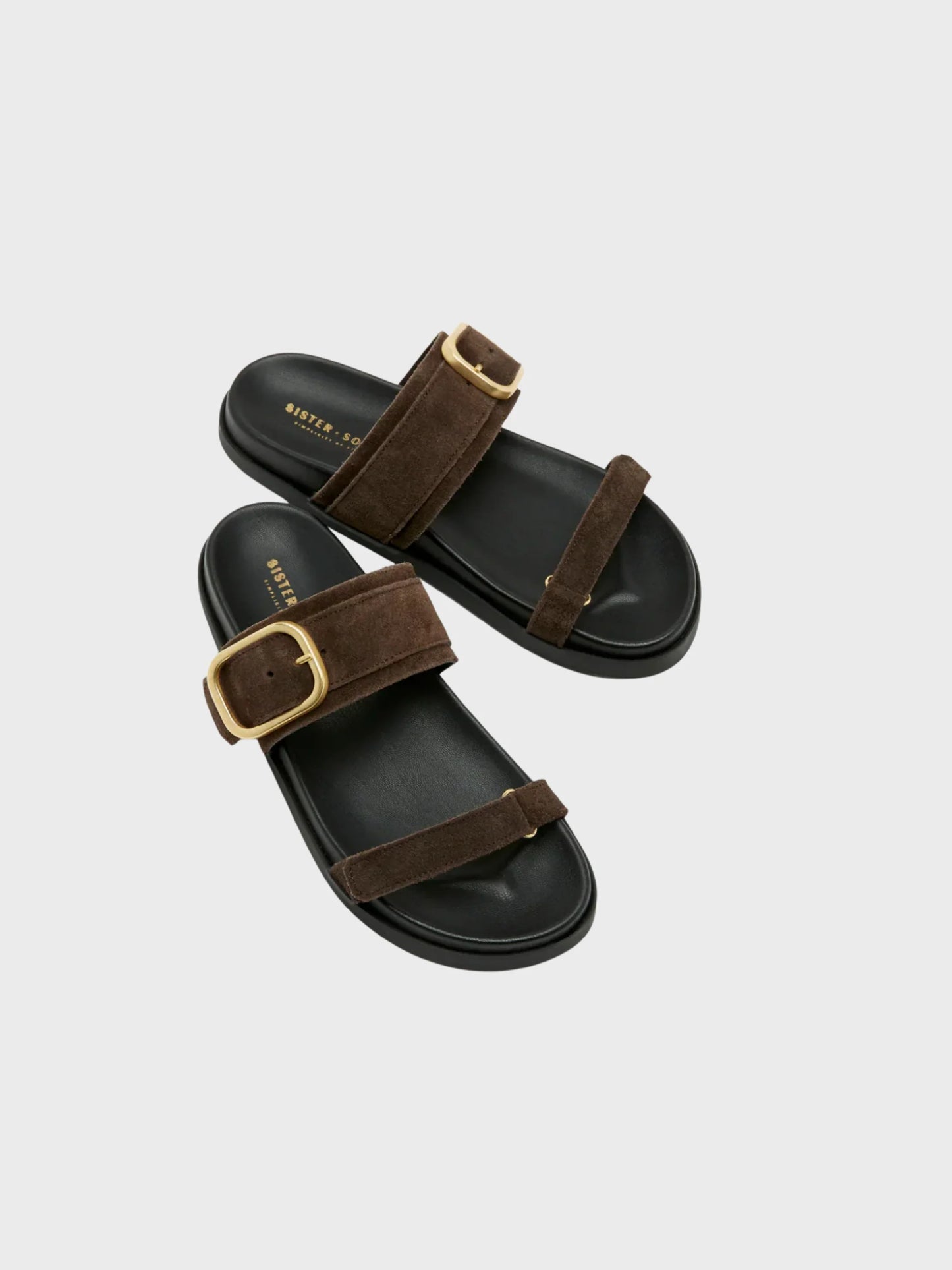 Sister x Soeur | Sandales à lanières en daim ''Asha'' - Marron foncé