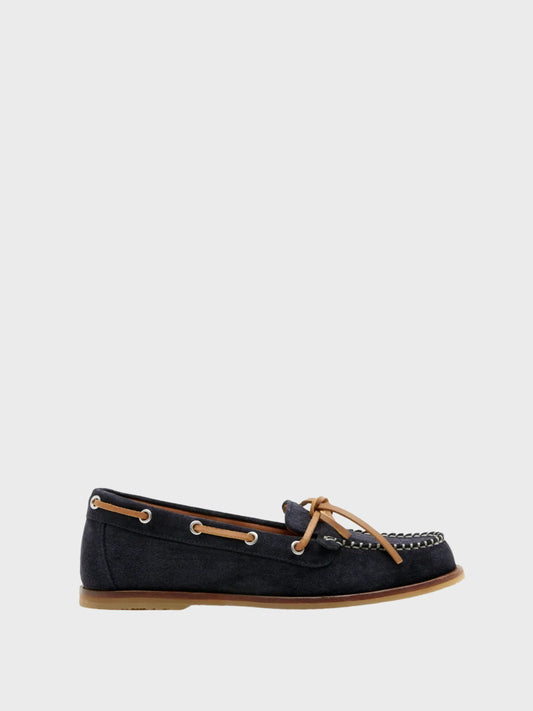 Sister x Soeur | Chaussures bateau ''Kayla'' en daim - Bleu marine