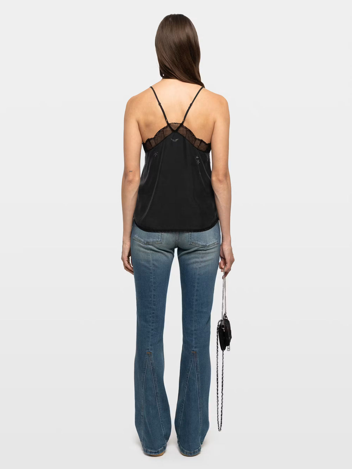Zadig&Voltaire | Camisole en soie avec strass 'Christy' | Noire
