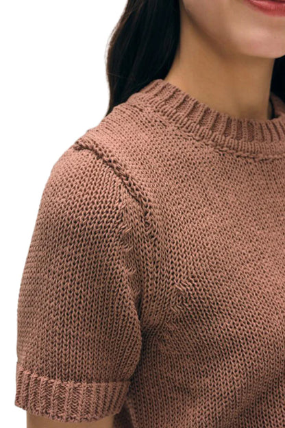 White & Warren | Top en coton organique - Taupe